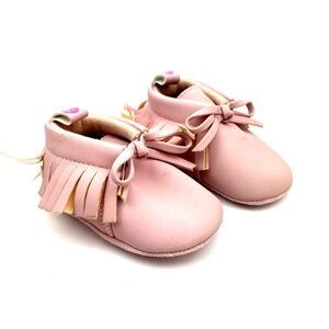 First Steps Baby Moccasins Shoes Size 6/9m Girls PInk Slip on Infants Footwear